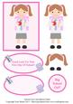 Little School Girl Card (brown Hair)