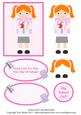 Little School Girl Card (red Hair)