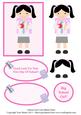 Little School Girl Card (black Hair)