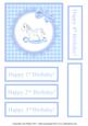 Rocking Horse Birthday Card Blue Gingham Design Age 1,2,3,4