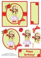 Cute Little Girl with Flower Decoupage Card Design