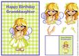 Granddaughter Birthday Card & Gift Tag - Cute Fairy Girl