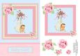 New Baby Girl Lace & Roses Card Front & Decoupage