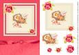 Vintage Baby Girl Decoupage Card - Lace & Roses (blank)