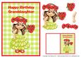 Granddaughter Birthday Card & Gift Tag - Cute Girl & Flowers