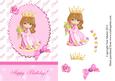 Little Princess Card Front / Topper & Decoupage (brown Hair)
