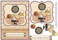 Beer Man Pub Birthday Brother Topper & Decoupage