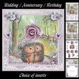 Hedgehog Love Mini Kit & Decoupage - Wedding / Anniversary / Birthday
