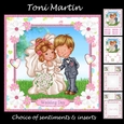 Sweet Wedding Couple 8x8 Card Mini Kit & Decoupage