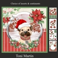 Christmas time pug card mini kit & decoupage