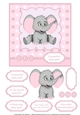 Cute Elephant - New Baby Girl Topper & Decoupage