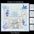 Cute Elephant Baby Boy Card Mini Kit & Decoupage