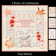 Cute Elephant Baby Girl Card Mini Kit & Decoupage
