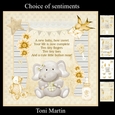 Cute Elephant Neutral Unisex Baby Card Mini Kit & Decoupage