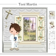 First Holy Communion Boy Card Mini Kit & Decoupage (brown hair)