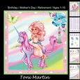 Princess & unicorn card mini kit & decoupage - Ages 1-10