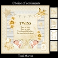 New Baby Twins Card Mini Kit & Decoupage