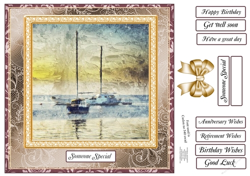 OIL PAINTING BOATS  MULTI SENTIMENT