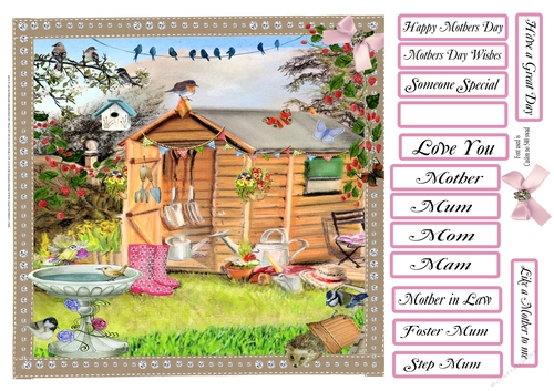 MOTHERS DAY LADY SHED PINK WELLIES 1