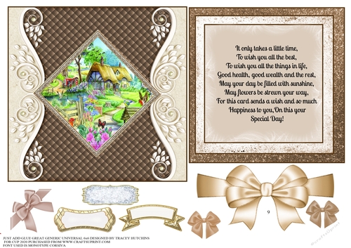 JUST ADD GLUE GENERIC UNIVERSAL 6x6 CONCEPT CARD COUNTRY FARMHOUSE
