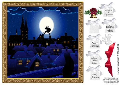 CHRISTMAS IS COMING SOON SANTA ON ROOFS