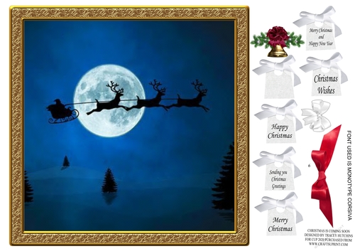 CHRISTMAS IS COMING SOON SANTA IN SLEIGH