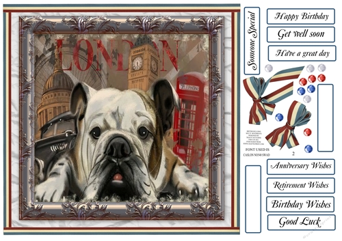 BRITISH BULLDOG  2 LONDON LANDMARKS MULTI SENTIMENTS