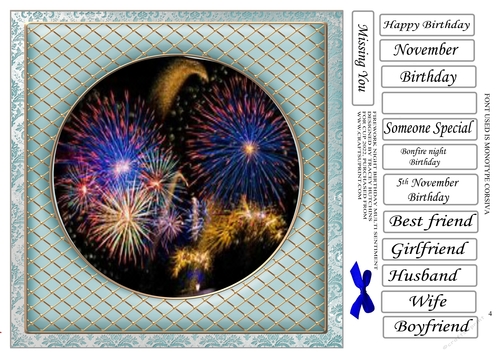 BONFIRE NIGHT BIRTHDAY 5th NOVEMBER 4