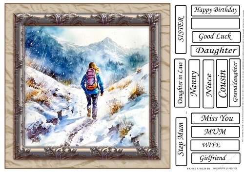 FEMALE RELATIVE WALKING IN SNOW 1