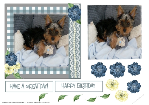YORKIE BABY CARD TOPPER