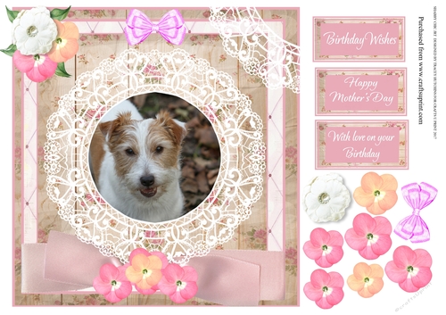 JACK RUSSELL MOTHERS DAY / BIRTHDAY SHABBY CHIC