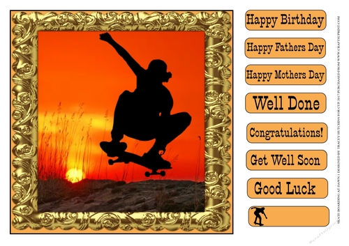SKATE BOARDING SUNSET 1 MULTIPLE GREETINGS