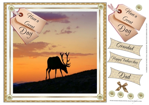 FATHERS DAY SUNSET STAG DAD GRANDAD