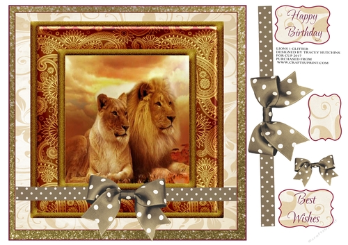 LIONS 1 GLITTER BACKED BIRTHDAY- BEST WISHES
