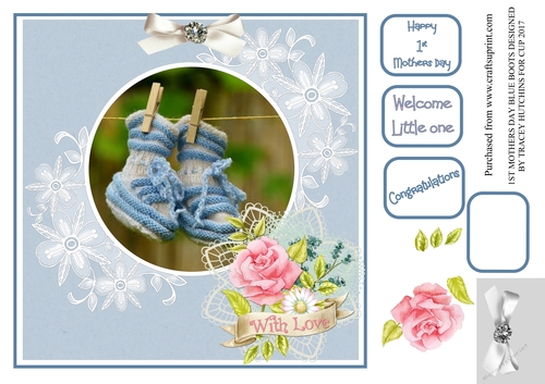 NEW BABY BOY BLUE BOOTIES FIRST MOTHERS DAY 1