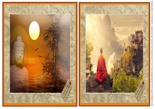 MEDITATION THEMED A5 CARD FRONTS X 2 UNIVERSAL / UNISEX