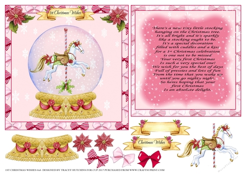 FIRST CHRISTMAS GIRL 6x6 CARD CONCEPT SHEET GREAT VERSE