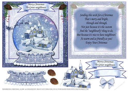 NEIGHBOURS CHRISTMAS 6x6 CARD CONCEPT SHEET GREAT VERSE