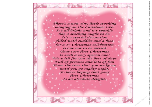 1st CHRISTMAS WISHES GIRL 8x8 TOPPER / INSERT
