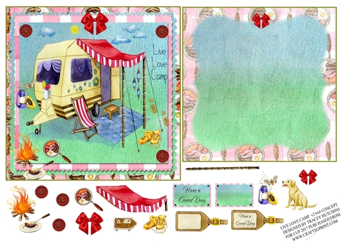CARAVAN ANY OCCASION  6x6 CONCEPT SHEET INC BLANK INSERT- LOVE LIVE CAMP