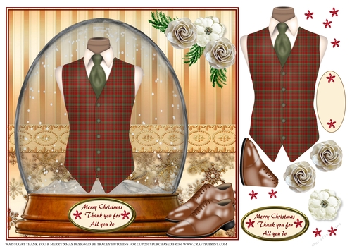 WAIST COAT MERRY CHRISTMAS & THANK YOU FOR ALL YOU DO