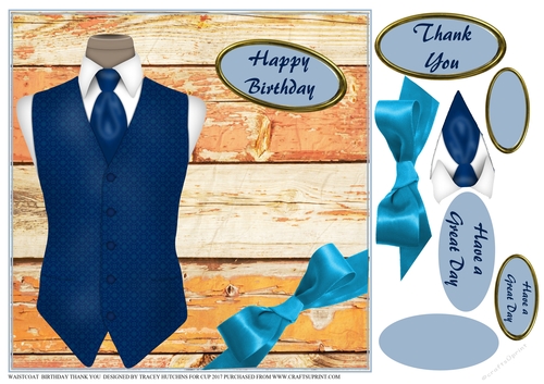 WAISTCOAT BIRTHDAY GET WELL GREAT DAY THANK YOU 1