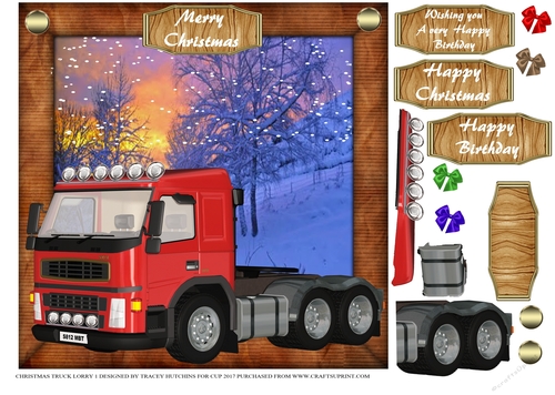 CHRISTMAS TRUCK LORRY TRUCKER BIRTHDAY 1