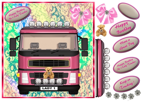 LADY TRUCKER LORRY DRIVER BIRTHDAY HGV