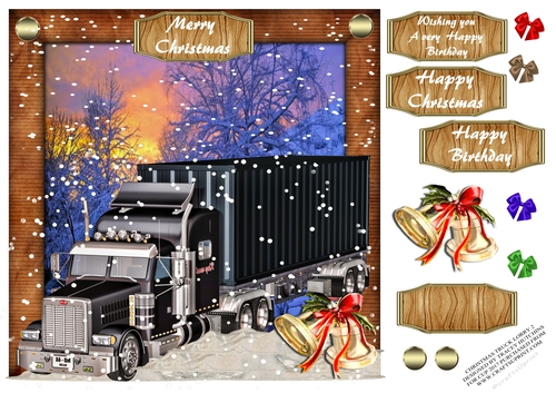 CHRISTMAS ARTIC TRUCK LORRY TRUCKER BIRTHDAY 2