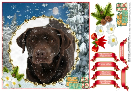 BROWN LABRADOR WATCHING SNOWFLAKES MULTI SENTIMENT UNISEX CHRISTMAS