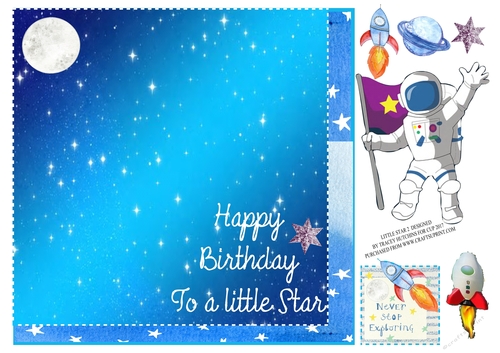 LITTLE STAR SPACE BIRTHDAY WITH PICK & MIX SPACE BITS