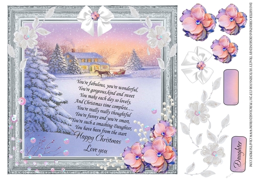DAUGHTER PRETTY CHRISTMAS SCENE WITH LOVELY VERSE