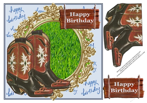 BOOTS GRASS BIRTHDAY MALE