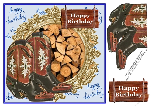 BOOTS WOOD BIRTHDAY MALE